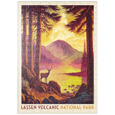 Darstellung des Puzzle Motivs puzzleplate Lassen Volcanic National Park: Morning Mist, Vintage Poster 200 Puzzle