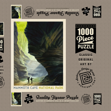 Darstellung des Puzzle Motivs Mammoth Cave National Park: The Light Of Day, Vintage Poster 1000 Puzzle Schachtel 3D Modell