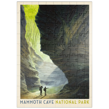 Darstellung des Puzzle Motivs puzzleplate Mammoth Cave National Park: The Light Of Day, Vintage Poster 100 Puzzle