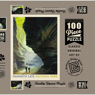 Darstellung des Puzzle Motivs Mammoth Cave National Park: The Light Of Day, Vintage Poster 100 Puzzle Schachtel 3D Modell