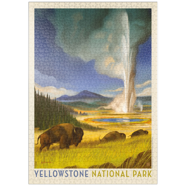 Darstellung des Puzzle Motivs puzzleplate Yellowstone National Park: Wonderland, Vintage Poster 1000 Puzzle