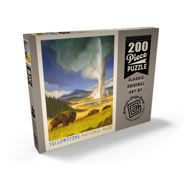 Darstellung des Puzzle Motivs Yellowstone National Park: Wonderland, Vintage Poster 200 Puzzle Schachtel Ansicht2