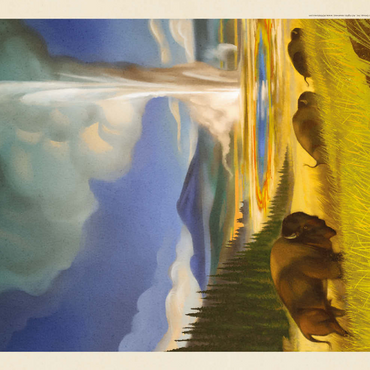 Darstellung des Puzzle Motivs Yellowstone National Park: Wonderland, Vintage Poster 500 Puzzle 3D Modell