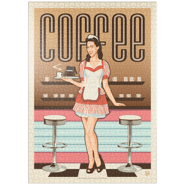 Darstellung des Puzzle Motivs puzzleplate Coffee: Classic American Diner, Vintage Poster 1000 Puzzle