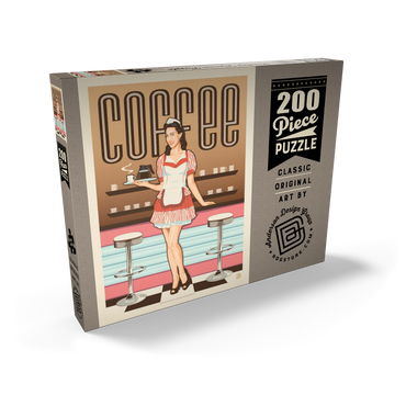 Darstellung des Puzzle Motivs Coffee: Classic American Diner, Vintage Poster 200 Puzzle Schachtel Ansicht2