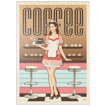 Darstellung des Puzzle Motivs puzzleplate Coffee: Classic American Diner, Vintage Poster 500 Puzzle