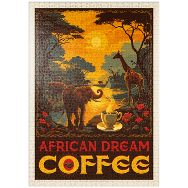 Darstellung des Puzzle Motivs puzzleplate African Dream Coffee, Vintage Poster 1000 Puzzle