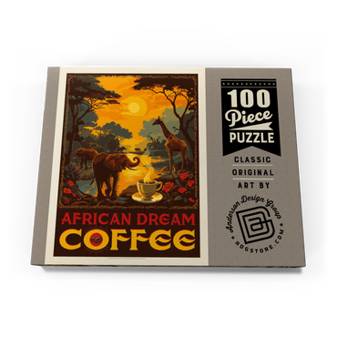 Darstellung des Puzzle Motivs African Dream Coffee, Vintage Poster 100 Puzzle Schachtel Ansicht3