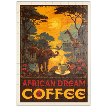 Darstellung des Puzzle Motivs puzzleplate African Dream Coffee, Vintage Poster 100 Puzzle