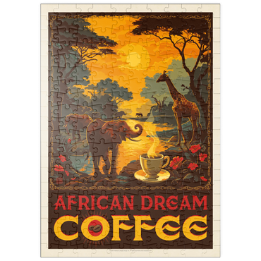 Darstellung des Puzzle Motivs puzzleplate African Dream Coffee, Vintage Poster 200 Puzzle