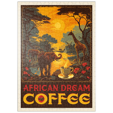 Darstellung des Puzzle Motivs puzzleplate African Dream Coffee, Vintage Poster 500 Puzzle