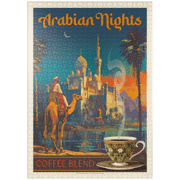 Darstellung des Puzzle Motivs puzzleplate Arabian Nights Coffee Blend, Vintage Poster 1000 Puzzle