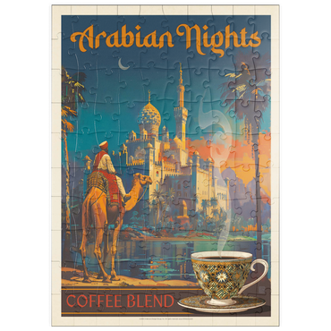 Darstellung des Puzzle Motivs puzzleplate Arabian Nights Coffee Blend, Vintage Poster 100 Puzzle