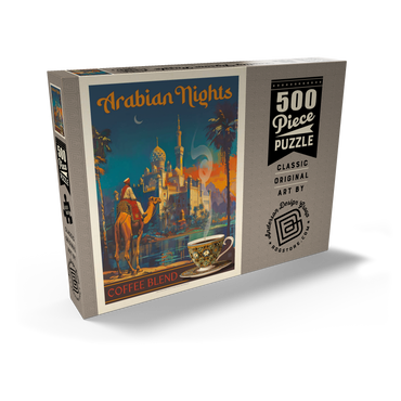 Darstellung des Puzzle Motivs Arabian Nights Coffee Blend, Vintage Poster 500 Puzzle Schachtel Ansicht2