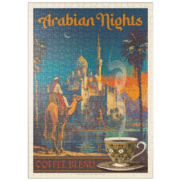 Darstellung des Puzzle Motivs puzzleplate Arabian Nights Coffee Blend, Vintage Poster 500 Puzzle
