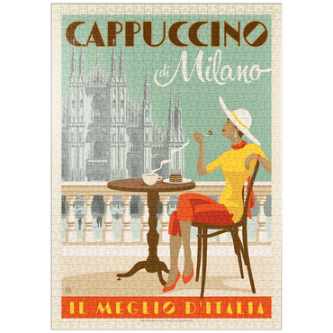 Darstellung des Puzzle Motivs puzzleplate Cappuccino di Milano, Vintage Poster 1000 Puzzle