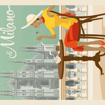 Darstellung des Puzzle Motivs Cappuccino di Milano, Vintage Poster 1000 Puzzle 3D Modell