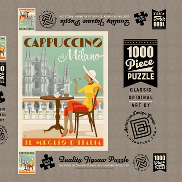Darstellung des Puzzle Motivs Cappuccino di Milano, Vintage Poster 1000 Puzzle Schachtel 3D Modell
