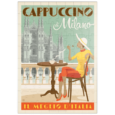 Darstellung des Puzzle Motivs puzzleplate Cappuccino di Milano, Vintage Poster 100 Puzzle