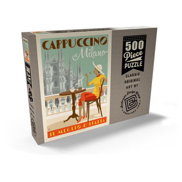 Darstellung des Puzzle Motivs Cappuccino di Milano, Vintage Poster 500 Puzzle Schachtel Ansicht2
