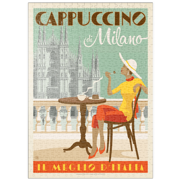 Darstellung des Puzzle Motivs puzzleplate Cappuccino di Milano, Vintage Poster 500 Puzzle