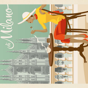 Darstellung des Puzzle Motivs Cappuccino di Milano, Vintage Poster 500 Puzzle 3D Modell