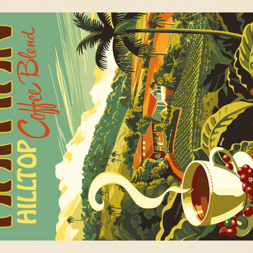 Darstellung des Puzzle Motivs Haitian Hilltop Coffee, Vintage Poster 1000 Puzzle 3D Modell