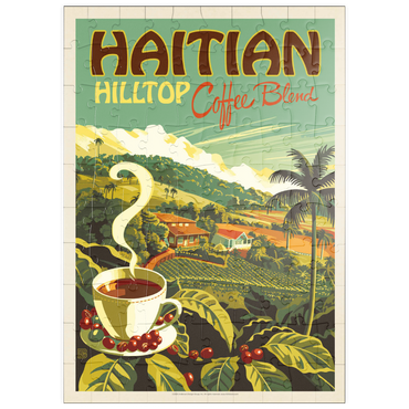 Darstellung des Puzzle Motivs puzzleplate Haitian Hilltop Coffee, Vintage Poster 100 Puzzle