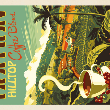 Darstellung des Puzzle Motivs Haitian Hilltop Coffee, Vintage Poster 200 Puzzle 3D Modell