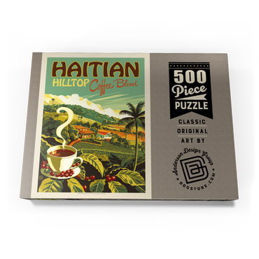 Darstellung des Puzzle Motivs Haitian Hilltop Coffee, Vintage Poster 500 Puzzle Schachtel Ansicht3
