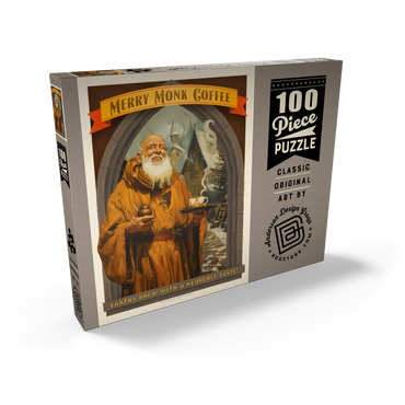Darstellung des Puzzle Motivs Merry Monk Coffee, Vintage Poster 100 Puzzle Schachtel Ansicht2
