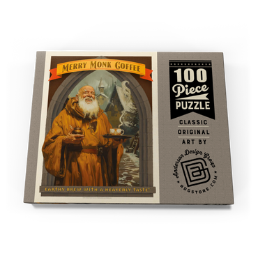 Darstellung des Puzzle Motivs Merry Monk Coffee, Vintage Poster 100 Puzzle Schachtel Ansicht3