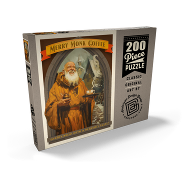 Darstellung des Puzzle Motivs Merry Monk Coffee, Vintage Poster 200 Puzzle Schachtel Ansicht2