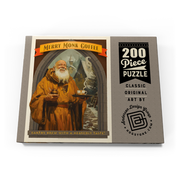Darstellung des Puzzle Motivs Merry Monk Coffee, Vintage Poster 200 Puzzle Schachtel Ansicht3