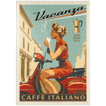 Darstellung des Puzzle Motivs puzzleplate Vacanza Italiana Coffee, Vintage Poster 1000 Puzzle