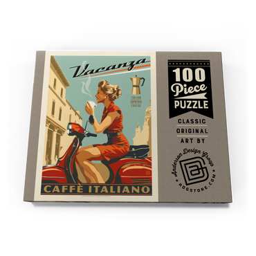 Darstellung des Puzzle Motivs Vacanza Italiana Coffee, Vintage Poster 100 Puzzle Schachtel Ansicht3
