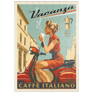 Darstellung des Puzzle Motivs puzzleplate Vacanza Italiana Coffee, Vintage Poster 100 Puzzle