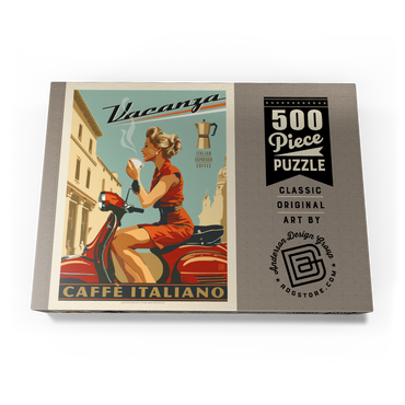 Darstellung des Puzzle Motivs Vacanza Italiana Coffee, Vintage Poster 500 Puzzle Schachtel Ansicht3