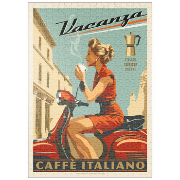 Darstellung des Puzzle Motivs puzzleplate Vacanza Italiana Coffee, Vintage Poster 500 Puzzle