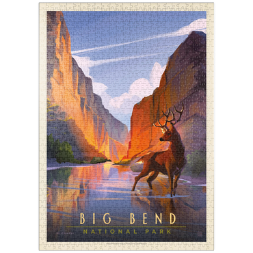 Darstellung des Puzzle Motivs puzzleplate Big Bend National Park: Made In The Shade, Vintage Poster 1000 Puzzle