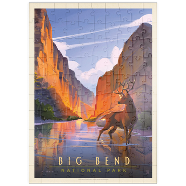 Darstellung des Puzzle Motivs puzzleplate Big Bend National Park: Made In The Shade, Vintage Poster 100 Puzzle