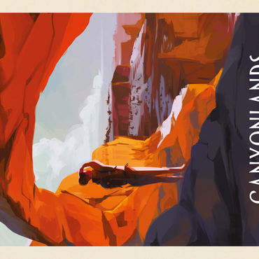 Darstellung des Puzzle Motivs Canyonlands: Under Mesa Arch, Vintage Poster 1000 Puzzle 3D Modell