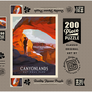 Darstellung des Puzzle Motivs Canyonlands: Under Mesa Arch, Vintage Poster 200 Puzzle Schachtel 3D Modell