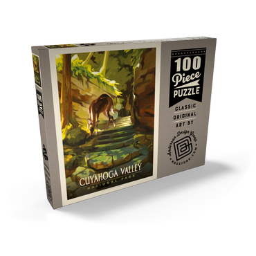 Darstellung des Puzzle Motivs Cuyahoga Valley National Park: Daybreak Deer, Vintage Poster 100 Puzzle Schachtel Ansicht2
