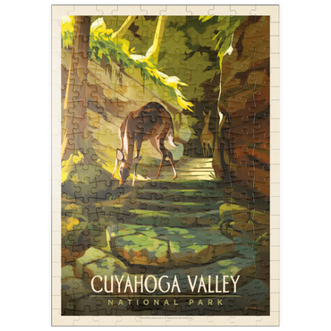 Darstellung des Puzzle Motivs puzzleplate Cuyahoga Valley National Park: Daybreak Deer, Vintage Poster 200 Puzzle