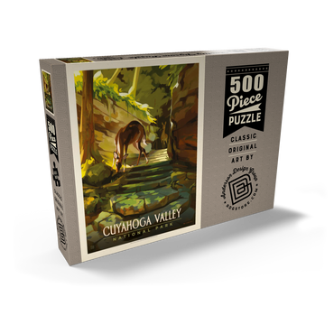 Darstellung des Puzzle Motivs Cuyahoga Valley National Park: Daybreak Deer, Vintage Poster 500 Puzzle Schachtel Ansicht2