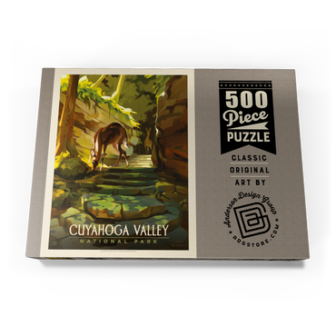 Darstellung des Puzzle Motivs Cuyahoga Valley National Park: Daybreak Deer, Vintage Poster 500 Puzzle Schachtel Ansicht3