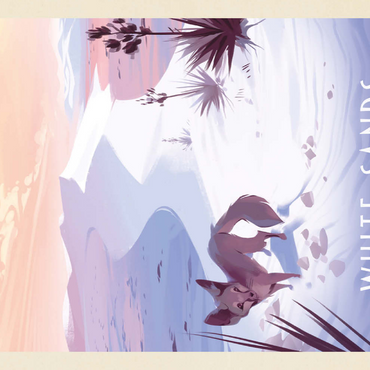 Darstellung des Puzzle Motivs White Sands National Park: Kit Fox, Vintage Poster 100 Puzzle 3D Modell