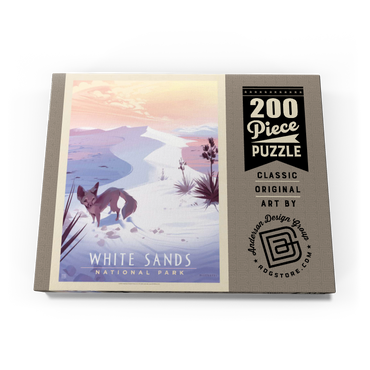 Darstellung des Puzzle Motivs White Sands National Park: Kit Fox, Vintage Poster 200 Puzzle Schachtel Ansicht3