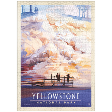 Darstellung des Puzzle Motivs puzzleplate Yellowstone National Park: Mammoth Hot Springs Terraces, Vintage Poster 1000 Puzzle